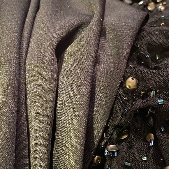 New MNG From Mango Dress Women’s Size 6 Asymmetrical Black Glitzy Evening Gown - Picture 6 of 16